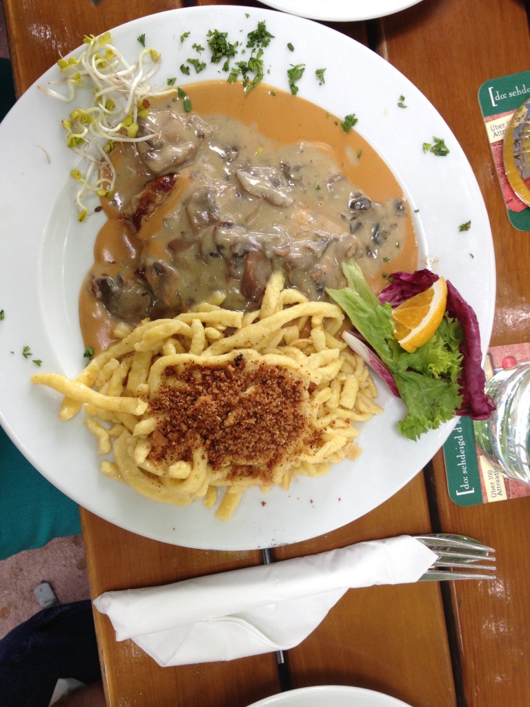 Veal Schnitzel (weiner schnitzel) and Spaetzle